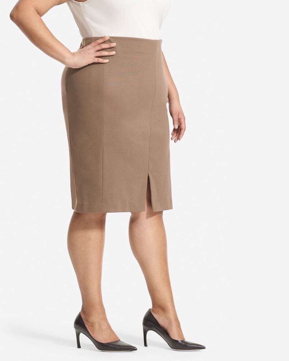 MM. Lafleur Size 16 Greenpoint Skirt Russet Brown Doubleknit Jersey Pencil